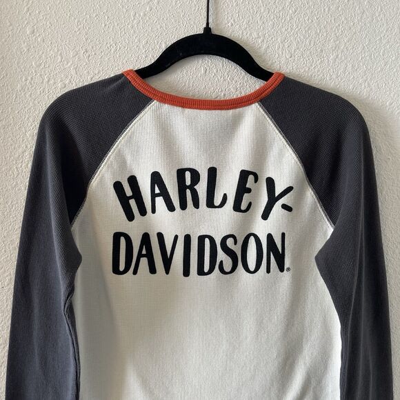 Harley-Davidson Womens Henley Shirt Size Medium Long Sleeve Motorcycle Classic - Picture 9 of 15